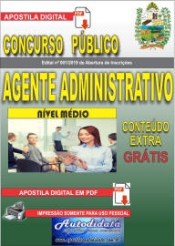 Apostila Digital Concurso Prefeitura Municipal de Tucum - PA 2019 Agente Administrativo