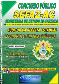 Apostila impressa para o concurso da Sefaz Acre 2024 - Auditor da Receita Estadual Economia e Finanas Pblicas