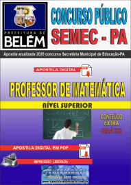 Apostila Digital Concurso Pblico SEMEC - PA 2020 Professor de Matemtica