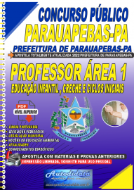 Apostila Digital Concurso Prefeitura de Parauapebas - PA 2022 Professor Área 1 Educação Infantil, Creche e Ciclos Iniciais