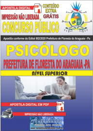 Apostila Digital Concurso Pblico Prefeitura de Floresta do Araguaia - Pa 2020 rea Psiclogo
