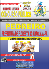 Apostila Digital Concurso Pblico Prefeitura de Floresta do Araguaia - Pa 2020 rea Pedreiro