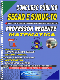 Apostila Digital concurso da SEDUC-TO 2023 - Professor Regente de Matemtica