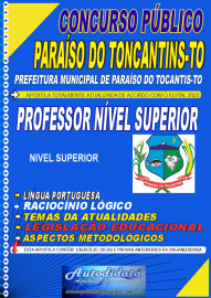 Apostila impressa concurso da Prefeitura de Paraíso-TO 2023 - Professor Superior