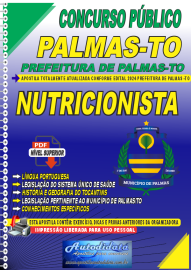 Apostila Digital Concurso Prefeitura de Palmas - TO 2024 Nutricionista