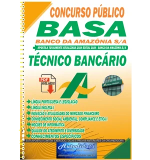 Apostila digital concurso do BASA 2024 - Técnico Bancário