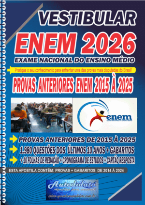 Apostila concurso do ENEM 2026 10 ANOS de Provas e Gabaritos
