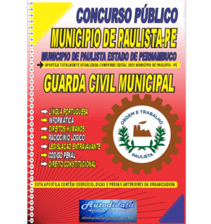 Apostila concurso de Paulista - PE 2025 - Guarda Civil Municipal