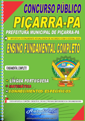 Apostila concurso Prefeitura de Piçarra-PA 2025 Fundamental Completo
