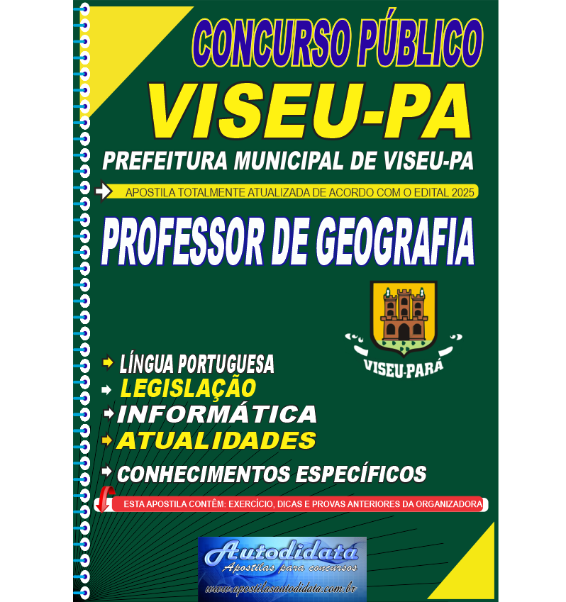 Apostila concurso de VISEU-PA 2025 Professor Geografia