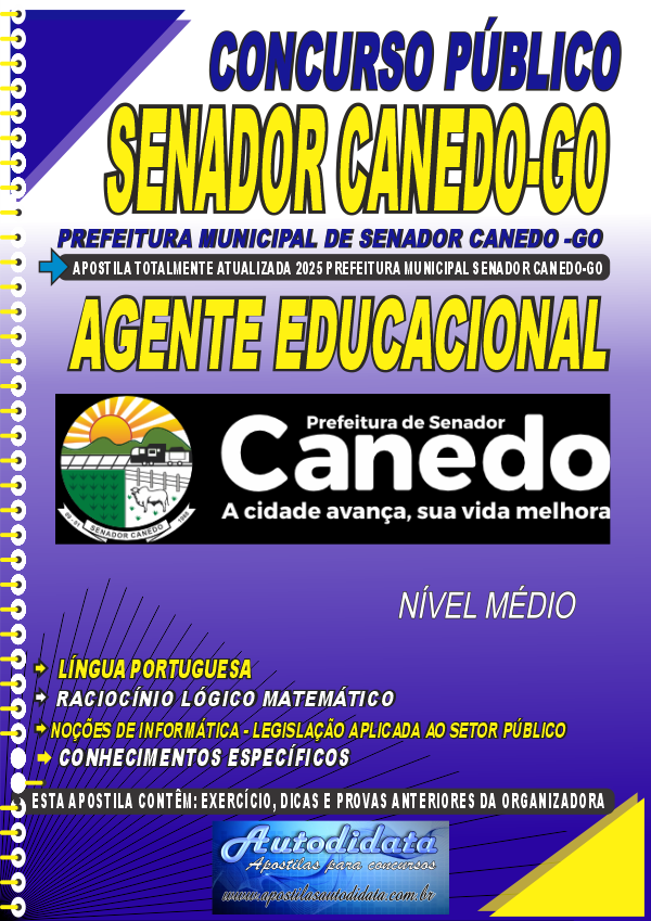 Apostila concurso Prefeitura de Senador Canedo - GO 2025 - Agente Educacional