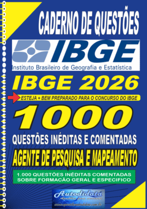 Alternative view of Apostila concurso do IBGE 2026 - Agente de Pesquisas e Mapeamento + caderno de questões