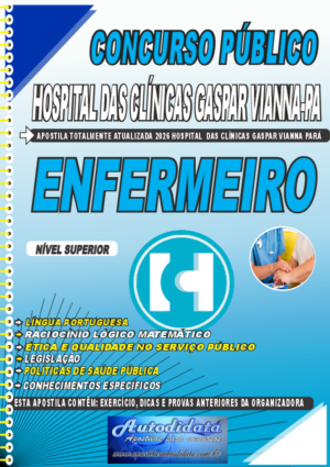 Apostila concurso FHCGV Hospital das Clínicas Gaspar Vianna 2026 Enfermagem