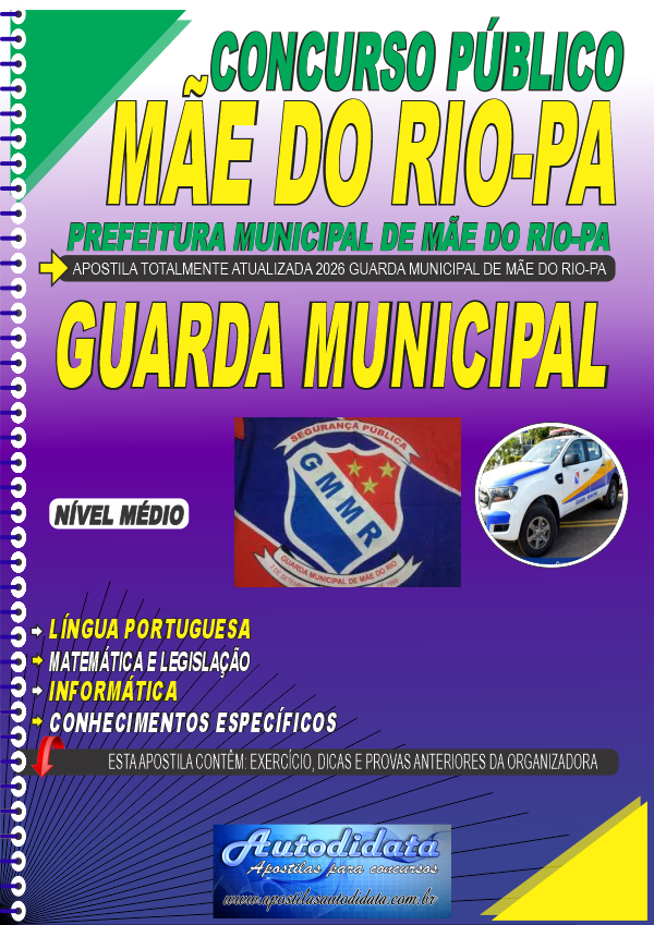 Apostila concurso da Prefeitura de  Mãe do Rio 2026 - Guarda Municipal