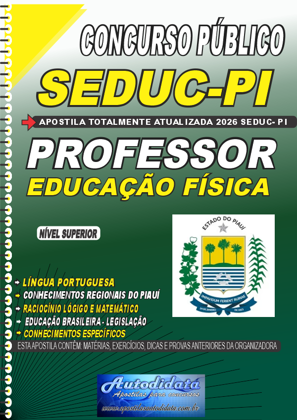 Apostila concurso Secretaria de Educação SEDUC-PI 2026 - Professor de Educacação Física