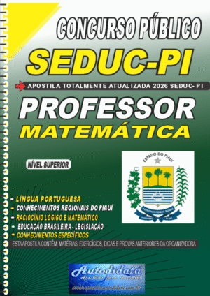 Apostila concurso Secretaria de Educação SEDUC-PI 2026 - Professor de Matemática