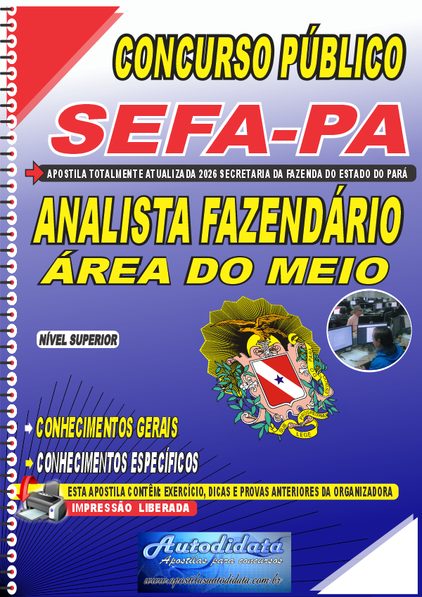Apostila concurso SEFA-PA 2026 Analista Fazendário Área do Meio