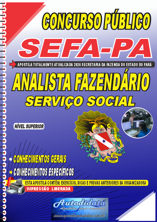 Apostila concurso SEFA-PA 2026 Analista Fazendário Serviço Social