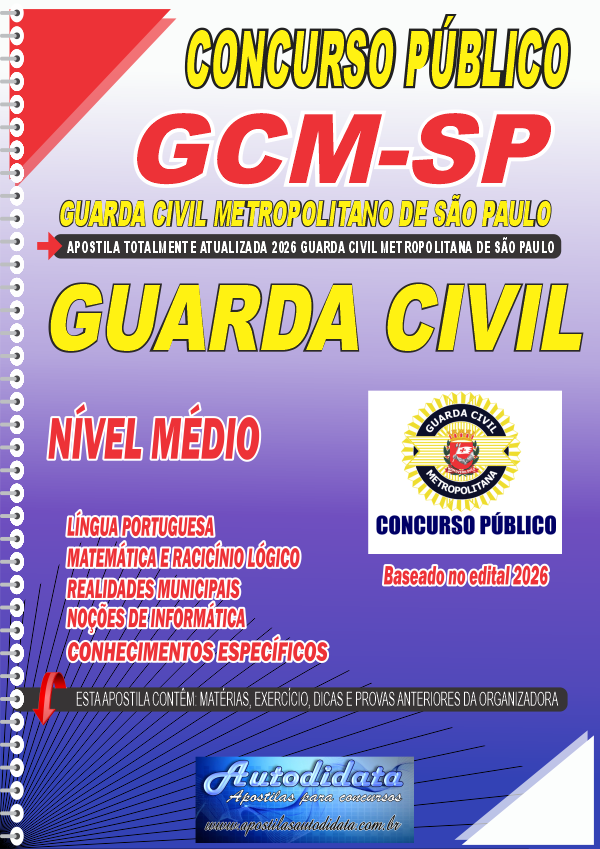Apostila concurso GCM SP 2026 Guarda Civil Metropolitana de São Paulo