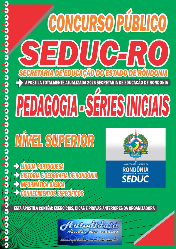 Apostila concurso SEDUC Rondônia 2026 – PEDAGOGIA - SÉRIES INICIAIS