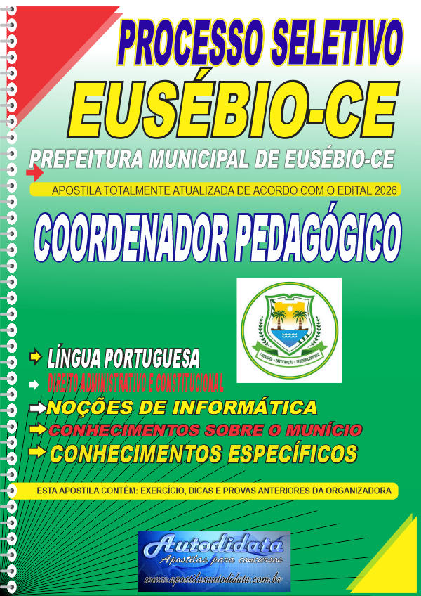 Apostila Processo Seletivo da Prefeitura Municipal de Eusébio CE 2026 - Coordenador Pedagógico