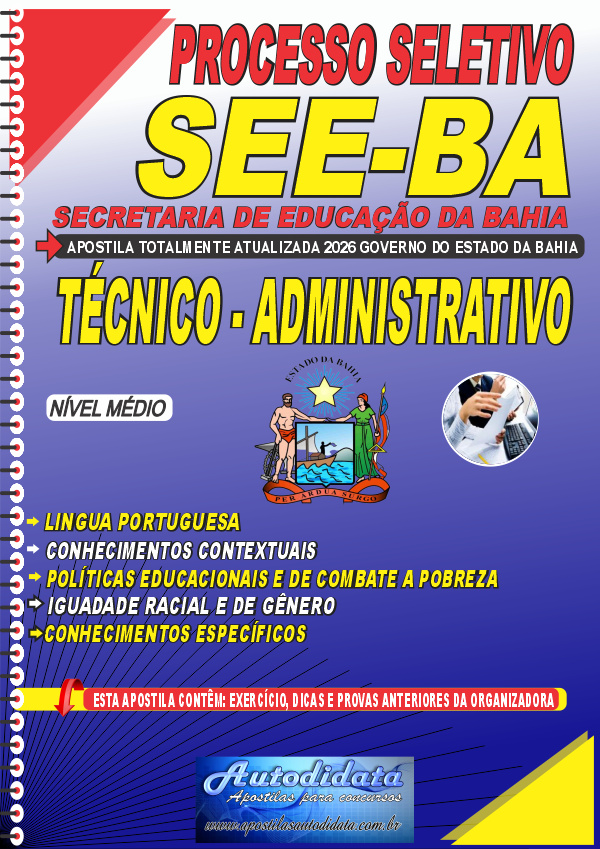 Apostila Processo Seletivo SEDUC Bahia 2026 – Técnico Administrativo
