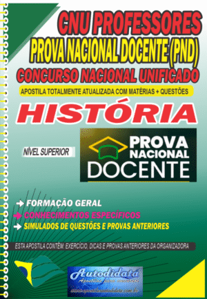 Apostila concurso Prova Nacional Docente 2026 PND CNU Professor de História