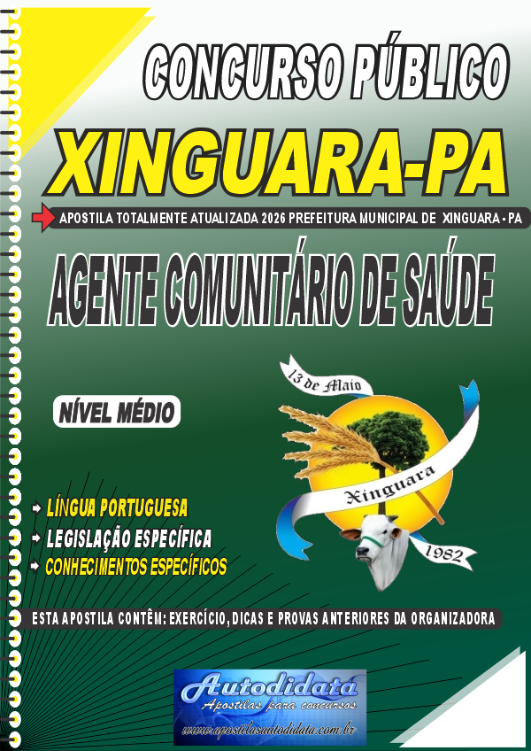 Apostila concurso da Prefeitura de Xinguara-PA 2026 – Agente de Saúde