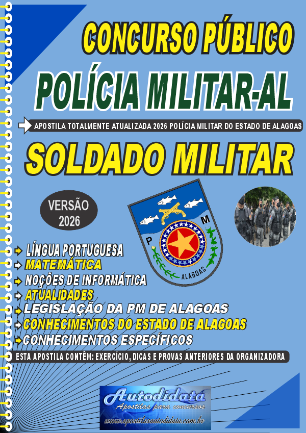 Apostila concurso PM AL - Polícia Militar de Alagoas 2026 – Soldado Militar