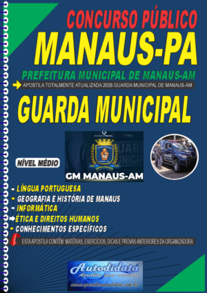 Apostila concurso Prefeitura de Manaus 2026 - Guarda Municipal