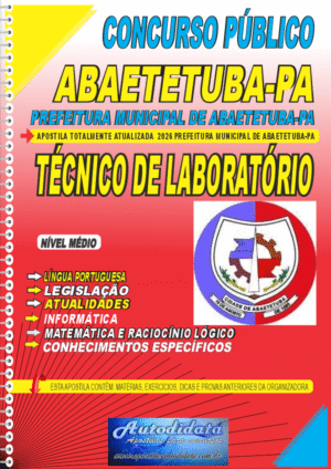 Apostila concurso Prefeitura de Abaetetuba PA 2026 Técnico de Laboratório