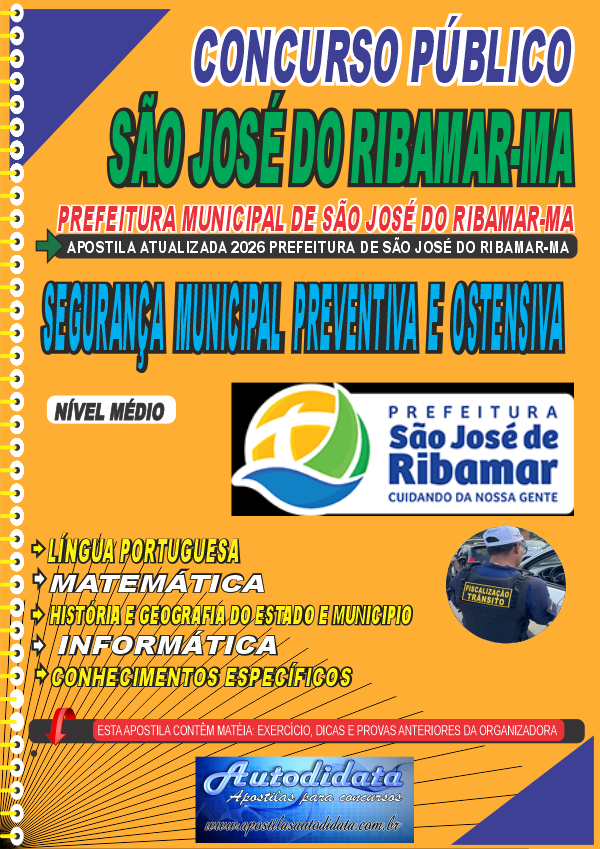 Apostila concurso São José de Ribamar - MA 2026 - Segurança Municipal Preventiva e Ostensiva