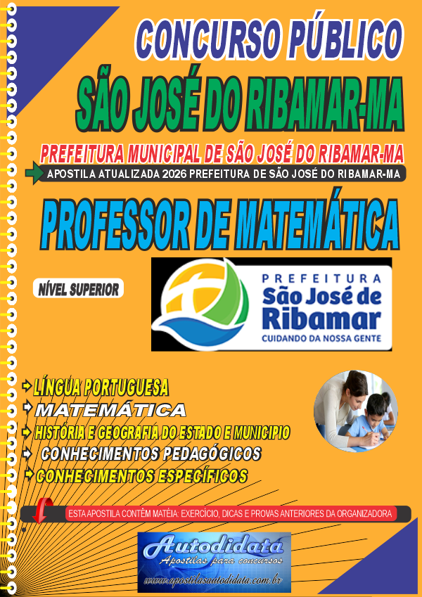 Apostila concurso São José de Ribamar - MA 2026 - Professor de Matemática