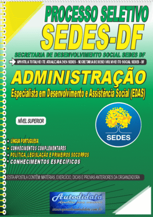 Apostila concurso Secretaria de Desenvolvimento Social do Distrito Federal SEDES DF 2026 Administração