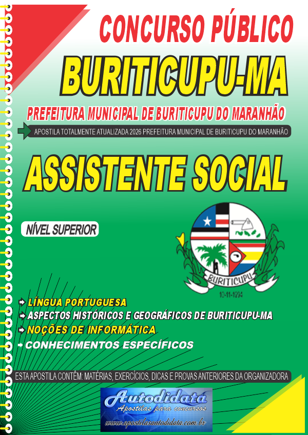 Apostila concurso de Buriticupu MA 2026 - Assistente Social