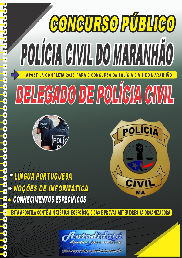 Apostila concurso Polícia Civil do Maranhão PM-MA 2026 - Delegado de Polícia Civil