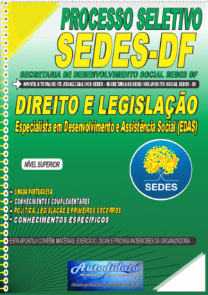 Apostila concurso Secretaria de Desenvolvimento Social do Distrito Federal SEDES DF 2026 Direito e Legilslação