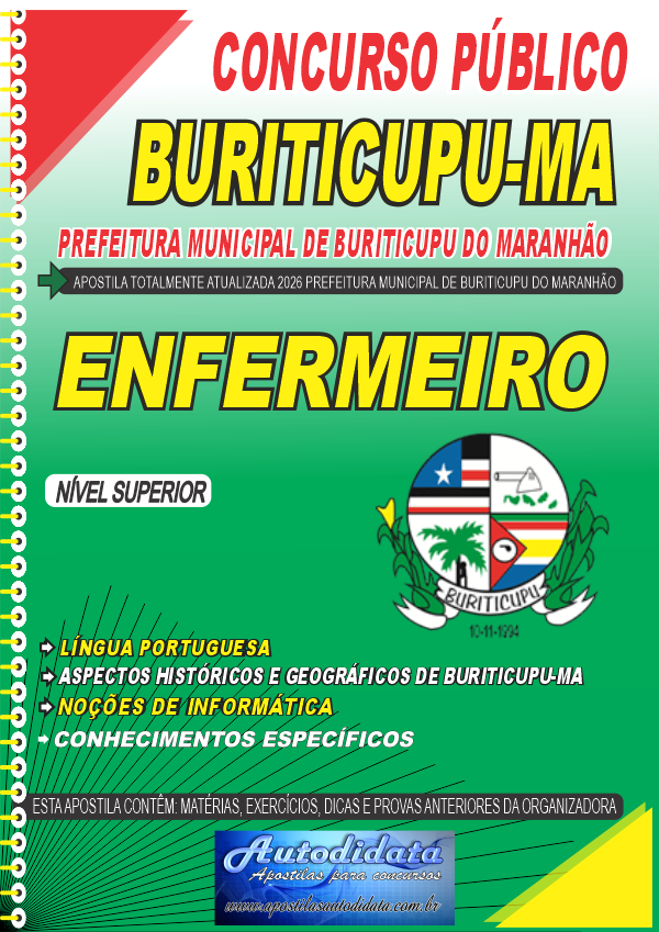 Apostila concurso de Buriticupu MA 2026 - Enfermeiro