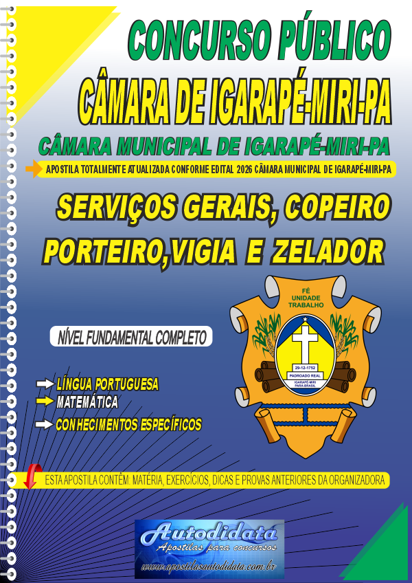 Apostila concurso Câmara Municipal de Iguarapé-Miri 2026 Fundamental Completo