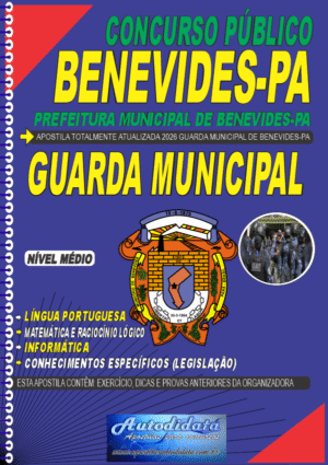 Apostila concurso Prefeitura de Benevides PA 2026 - Guarda Municipal