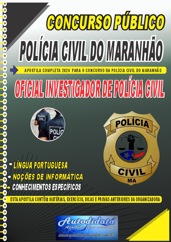 Apostila concurso Polícia Civil do Maranhão PM-MA 2026 - Oficial Investigador de Polícia Civil