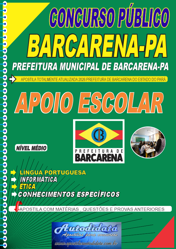 Apostila concurso de Barcarena PA 2026 Profissional de Apoio Escolar