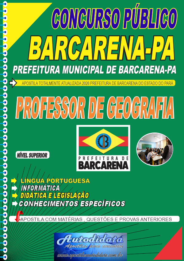 Apostila concurso de Barcarena PA 2026 Professor de Geografia