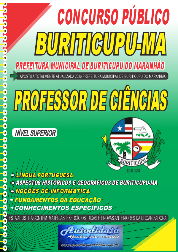 Apostila concurso de Buriticupu MA 2026 - Professor de Ciências