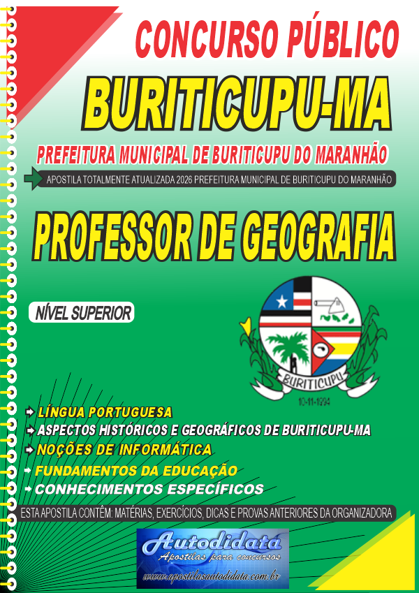 Apostila concurso de Buriticupu MA 2026 - Professor de Geografia