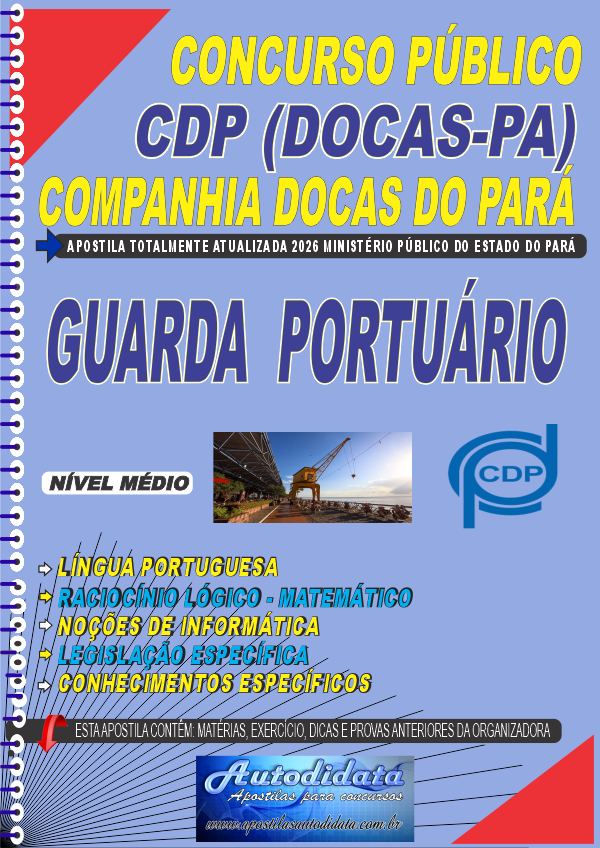 Apostila concurso Companhia Docas do Pará CDP PA 2026 – Guarda Portuário
