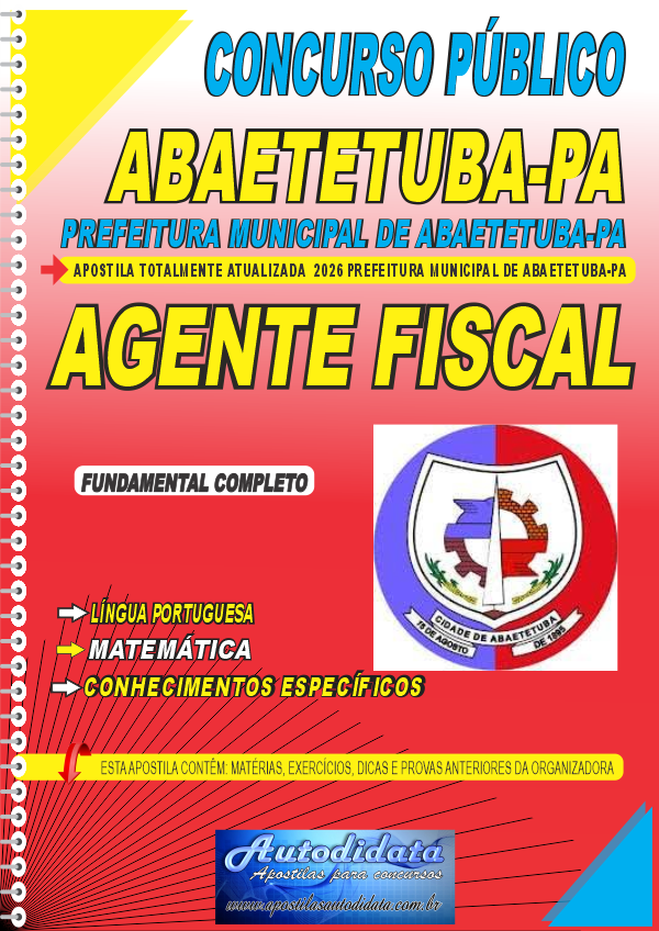 Apostila concurso Prefeitura de Abaetetuba PA 2026 Agente Fiscal