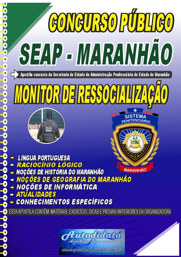 Apostila concurso da SEAP MA 2026 – Monitor de Ressocialização