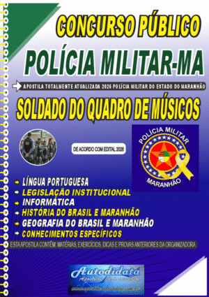 Apostila concurso Polícia Militar do Maranhão PM-MA 2026 - Soldado do Quadro de Músicos