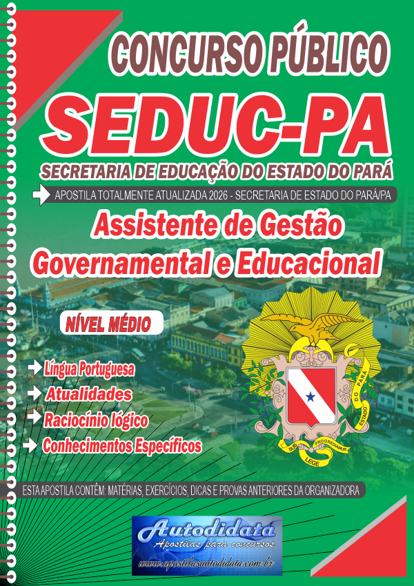 Apostila para o concurso da Seduc PA 2026 Assistente de Gestão Governamental e Educacional